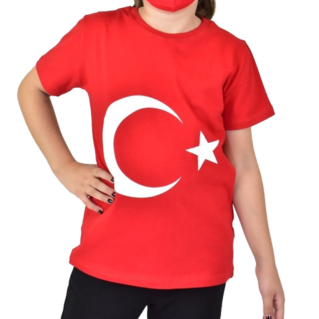 HVC HH1881 Türkiye  Baskılı Unisex Tam Kalıp T-Shirt Kırmızı